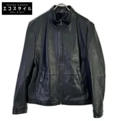 HUGOBOSS　ヒューゴボス　10204714 ブラック オールレザー シングルライダースジャケットのサムネイル