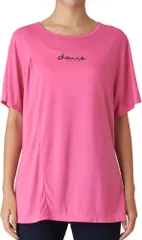 ジーフィット G-FIT リラックスフィットショートスリーブトップ GA-C657TS 天竺素材 トップス ゆったり ラメプリント Tシャツ ヨガウエア フィットネス ジム 半そで  GAC657TS PI ピンクのサムネイル