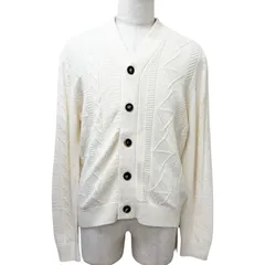 未使用品□HERMES エルメス 25AW H557322HA シルク50% ロングスリーブ ケーブル編み ニットカーディガン アイボリー M イタリア製 正規品のサムネイル