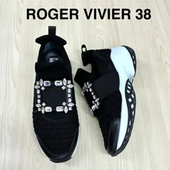 【ロジェヴィヴィエ ROGER VIVIER】美品！ viv run strassbuckle ヴィヴラン ファブリックスニーカー ビジュースニーカー EUR38 25cm ブラック 黒のサムネイル