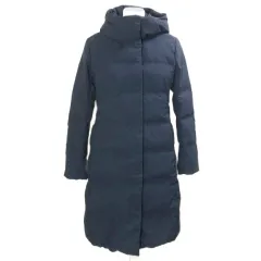 ユニクロ UNIQLO 23AW シームレスダウンロングコート フーディー ジップアップ 小さいサイズ XS 紺 ネイビー 211-460922 /Xのサムネイル
