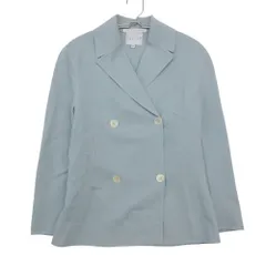 CELINE セリーヌ テーラードジャケット FINITION MAIN 手仕上げ ダブルブレスト ロゴボタン アウター ライトブルー 36【S】 レディース 【中古】のサムネイル