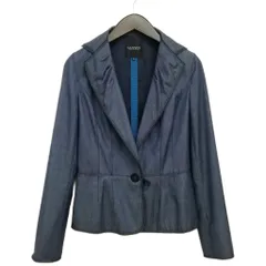 ランバン LANVIN Collection ウール レーヨン ジャケット デニム地 38 ネイビー 美品のサムネイル