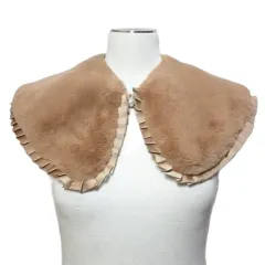 チェスティ Chesty 付け襟 フェイクファー フェイクパール 中綿 フリーサイズ 茶 ブラウン /Xのサムネイル