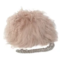 トゥデイフル TODAYFUL タグ付き Fur Chain Bag ファーチェーンバッグ 2way ミニ ハンドバッグ ショルダーバッグ チベットラム 鞄 ベージュ /Xのサムネイル