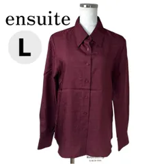 ensuite　エンスイート　レギュラーカラーシャツ　長袖　シャイニーシアーシャツ　ワイン　ボルドー　サイズ3のサムネイル
