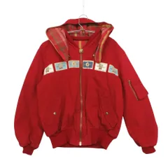 PINK HOUSE ピンクハウス ブルゾン ジャケット パッチワーク アウター フード ジップアップ コットン レッド レディース 【中古】のサムネイル