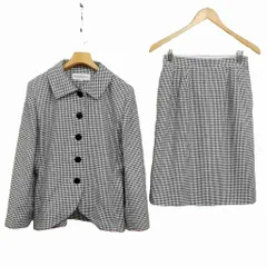 イヴサンローラン YVES SAINT LAURENT 美品 ヴィンテージ 千鳥格子 スカート スーツ セットアップ 36 ブラック ホワイトのサムネイル