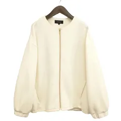 アンタイトル UNTITLED 153-45371 ダンボール ジップアップ ブルゾン ジャケット ノーカラー 美品 44 アイボリー系のサムネイル