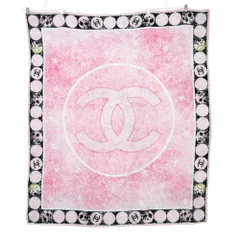 美品 CHANEL シャネル ビーチ タオル 大判 ブランケット デカココマーク CC ビッグ ロゴ コットン パイル地 ピンク レディース 【中古】のサムネイル