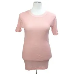 オーラリー AURALEE SUPER HIGH GAUGE SHEER RIB TEE シアーカットソー Tシャツ 半袖 カットオフ モックネック 1 M相当 ピンク A24ST03HF /Xのサムネイル