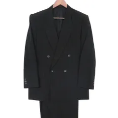 COMME des GARCONS HOMME コムデギャルソンオム スーツ ストライプ柄 ダブルブレスト セットアップ 2タックパンツ ピークドラペル ブラック S メンズ 【中古】のサムネイル