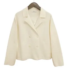 レキップヨシエイナバ L'EQUIPE YOSHIE INABA 26SS B5562KJK300 コットン ポリ ミラノリブ ニット ジャケット カーディガン 美品 38 オフホワイトのサムネイル