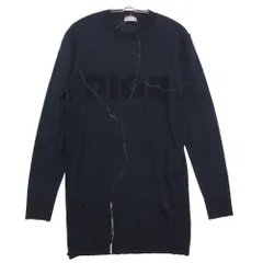 DIOR HOMME ディオール・オム Daniel Arsham ダニエルアーシャム ニット フロントロゴ クルーネック セーター 長袖 トップス ネイビー XS【XS】 メンズ 【中古】のサムネイル