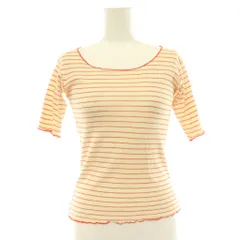 ベースレンジ BASERANGE リブボーダーTシャツ カットソー コットン オレンジ ベージュ /CX ■OS ■SHのサムネイル