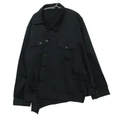 COMME des GARCONS HOMME PLUS コムデギャルソンオムプリュス ホワイトショック期 ブルゾン ポリ縮絨 捻じれ トラッカー ジャケット 変形 製品染め PB-J032 ダークネイビー L メンズ 【中古】のサムネイル