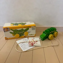 PLAN TOYS ダンシングアリゲーター 木製プルトイ 知育玩具 箱付きのサムネイル