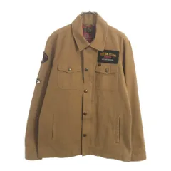 OBEY オベイ ロゴワッペン コットンジャケット S ベージュ 裏チェック メンズ 古着のサムネイル