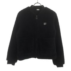 PUMA プーマ ロゴワッペン ボアジャケット S ブラック 裏地付き レディース 古着