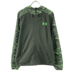 UNDER ARMOUR アンダーアーマー フード付き スポーツジャケット SM グリーン系 裏メッシュ トレーニング メンズ 古着のサムネイル
