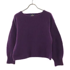 B:MING by BEAMS ビーミングバイビームス HAMILTON LAMBSWOOL ウールブレンド 長袖 ショート丈 セーター パープル ニット レディース 古着のサムネイル