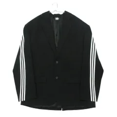 新品同様 BALENCIAGA バレンシアガ × アディダス adidas サイドスリーストライプ オーバーサイズ テーラードジャケット 2B ブレザー テクニカルテイラーツイル 725143 TI048 ブラック XS メンズのサムネイル