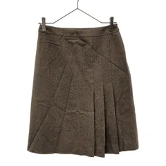 Brooks Brothers ブルックスブラザーズ ミディ丈 ウール プリーツスカート 2 ブラウン サイドジップ 裏地付き レディース 古着のサムネイル