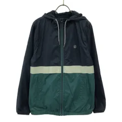 VOLCOM ボルコム 長袖 マウンテンパーカー S ネイビー×グリーン 裏メッシュ メンズ 古着のサムネイル