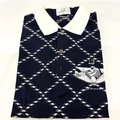 【中古品】Dunhill ポロシャツ Mサイズ ダンヒル ネイビー 紺 メンズ GIのサムネイル