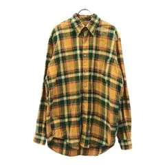 Henry Cottons ヘンリーコットンズ イタリア製 チェック柄 長袖 ボタンダウンシャツ 15 1/2 オレンジ×グリーン メンズ 古着のサムネイル