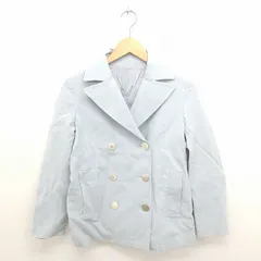 ドレステリア DRESSTERIOR コート アウター テーラード ダブルボタン ショート 綿 コットン 長袖 36 青 ライトブルー /TT32のサムネイル