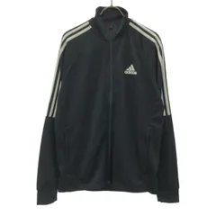 adidas アディダス ロゴプリント トレーニング ジャージジャケット L ブラック トラックジャケット レディース 古着のサムネイル