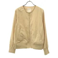 B:MING by BEAMS ビーミングバイビームス ノーカラー ジップ ブルゾン M ベージュ レディース 古着のサムネイル