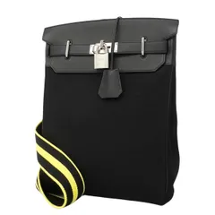★SALE【6gc3186】エルメス ショルダーバッグ アッカドPM トワルオフィシエ スイフト ブラック シルバー金具 W刻印【中古】メンズのサムネイル