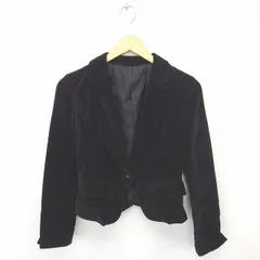 アンドバイピー&ディー ピンキー&ダイアン & by P&D ジャケット アウター テーラード ベロア 無地 綿 長袖 36 黒 ブラック /TT17のサムネイル