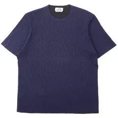 【SALE】HERMES エルメス サマーニット サイズ XL メンズ Hロゴ ジャガード コットン100% プルオーバー ショートスリーブ 半袖 トップス ネイビー ブラック 紺 黒 イタリア製のサムネイル