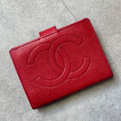 CHANEL シャネル デカココ Wホック キャビアスキン レザー 二つ折り