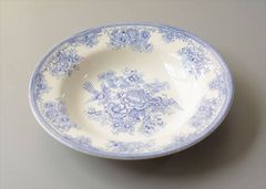 [무료 배송] 노르웨이 Egersund 푸른 새와 꽃 깊은 접시 22cm 수프 플레이트 이순 Fajance 그림 플레이트 북유럽 빈티지 골동품 _260727