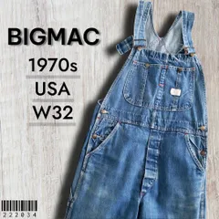 BIGMACビッグマック■雰囲気抜群 1970s vintage USA製 デニム オーバーオール W32 ペインター フェード 色落ち良好 ワーク 古着 JCPenney ヴィンテージのサムネイル