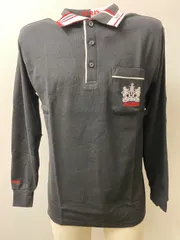 ★美品　PARIS「新･デザインポロシャツ」長袖 ブラック　M～Lサイズ　ワンポイント メンズ　ゴルフのサムネイル