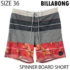 【USED／W36】BILLABONG ボードショーツ ストライプ グレー／トロピカルのサムネイル
