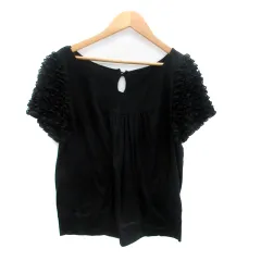 ボディドレッシングデラックス BODY DRESSING Deluxe カットソー Vネック 半袖 ティアード 38 M 黒 ブラック /HO32のサムネイル