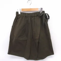 カスタネ Kastane スカート ラップ風 ひざ丈 コットン 綿 ゴム カーキ /FT19のサムネイル