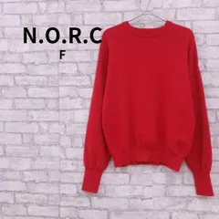 N.O.R.C ノーク レッド ニットセーター 長袖 古着のサムネイル