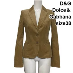●◆ ディーアンドジー D&G テーラードジャケット ブレザー 長袖 コーデュロイ キャメル コットン100％ 38 M 9号 レディース S6I442のサムネイル