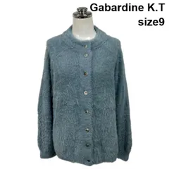 ◆ ギャバジンケーティー Gabardine K.T カーディガン 長袖 クルーネック サイドスリット 2way 水色 毛 9 9号 レディース S6I459のサムネイル