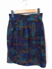 シュープリームララ Supreme.La.La. Supreme LaLa スカート 総柄 フリル ひざ丈 ジップ S パープル 紫 グリーン 緑 /FT33のサムネイル