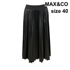 ◆ マックスアンドコー MAX&CO プリーツスカート ロング丈 ウエスト総ゴム 光沢 黒 40 L 11号 レディース Z6D655のサムネイル