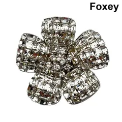 フォクシー Foxey ブローチ アクセサリー Fleur フラワーモチーフ ストーン キラキラ 雑貨小物 クリア レディース 6V929のサムネイル