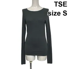 ◆ セイ TSE 長袖ニットセーター ラウンドネック スリムフィット トップス チャコールグレー カシミア混 S 7号 レディース S6I417のサムネイル